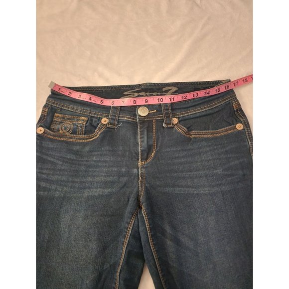 Seven7 Women's Dark Wash Mid Rise Cotton-Blend Skinny Jeans Size 10 - Picture 11 of 14